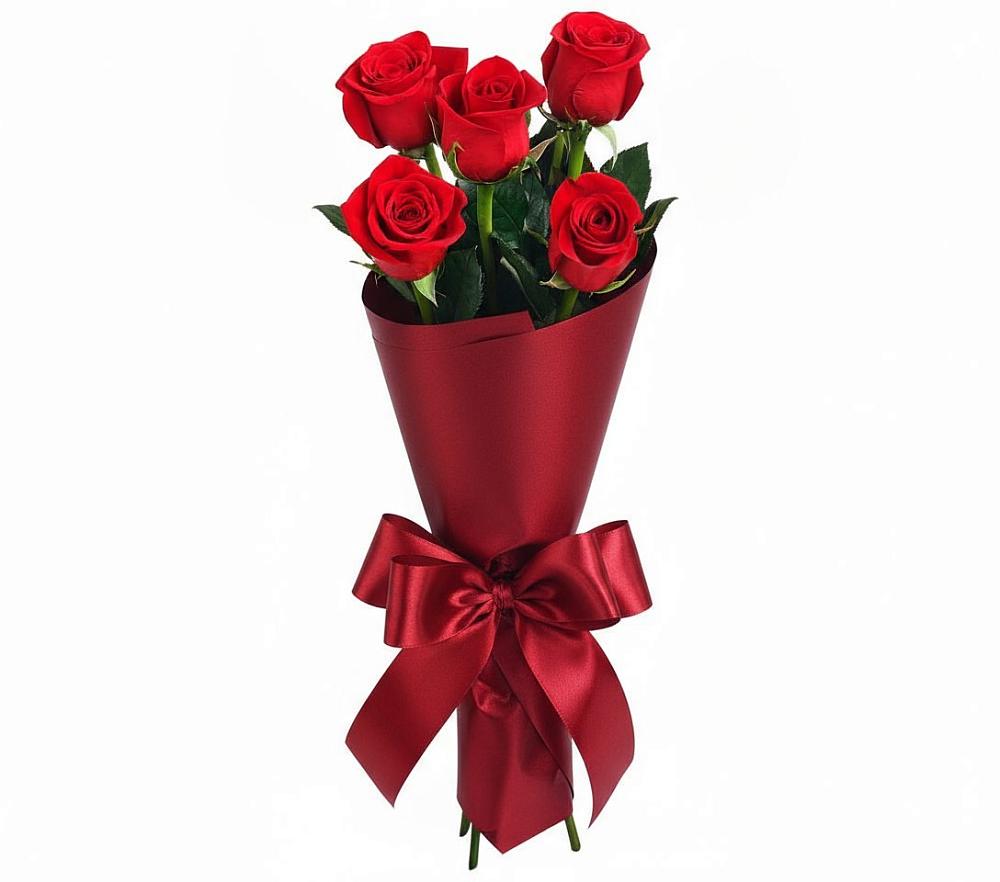 5 Красных роз Эдлесс Лав в Аргуне Букет 5 Красных роз Эдлесс Лав в Аргуне