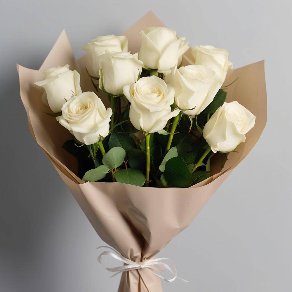 Букет 9 Белых роз Эдлесс Лав в Аргуне