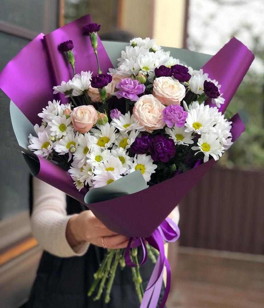 Букет цветов из: Хризантемы, Гвоздики и Розы в Аргуне
