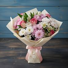 Букет цветов из:  Хризантемы, Альстромерии и Розы в Аргуне