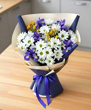 Букет цветов из:  Розы, Ирисы и Хризантемы #REPLACE_PRED# Аргуне
