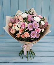 Букет цветов из:  Хризантемы, Розы и Альстромерии в Аргуне