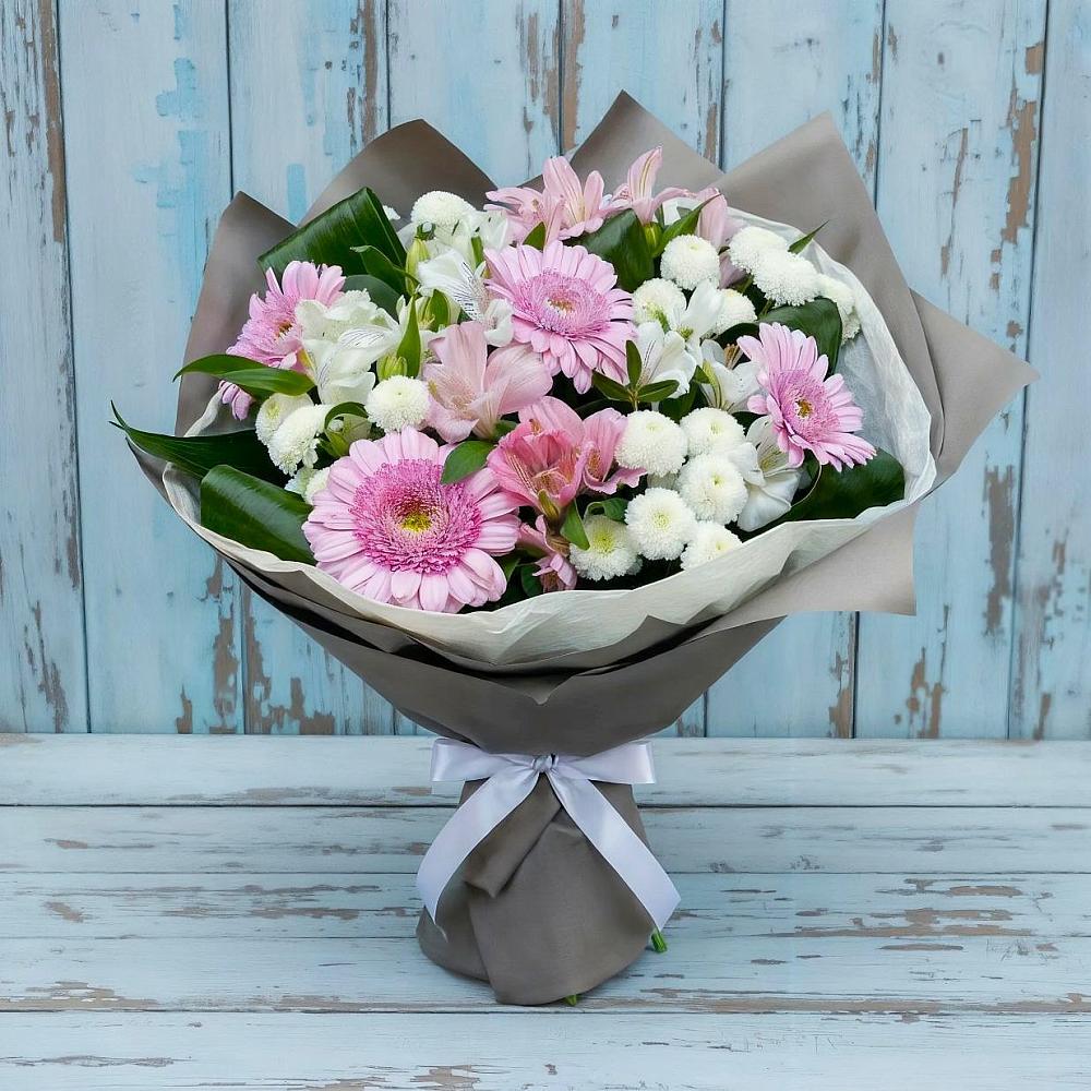 Букет цветов из: Герберы, Альстромерии и Хризантемы в Аргуне