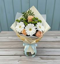 Букет цветов из:  Герберы, Розы и Хризантемы в Аргуне